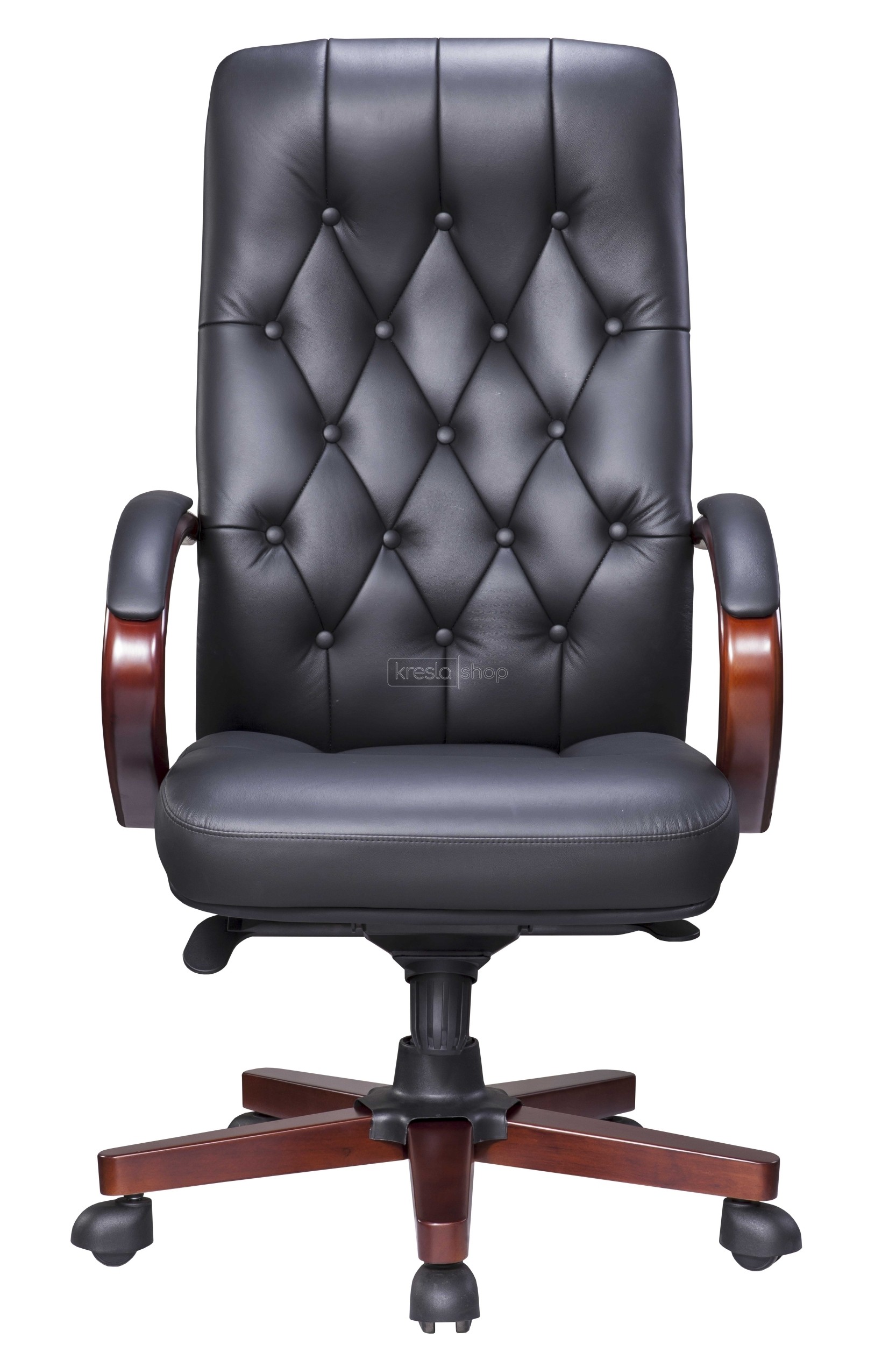 Кресло для руководителя Everprof Monaco Wood EP-082 W Leather Black